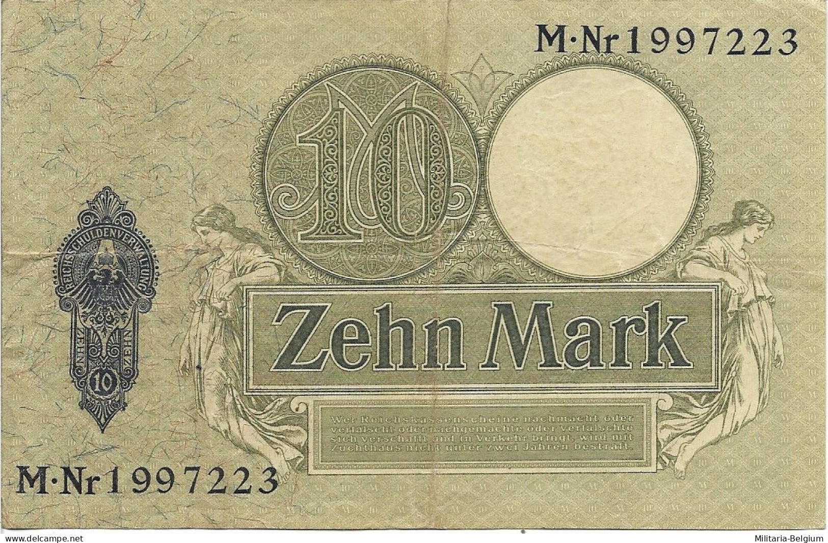 Duitsland - Reichskassenschein - Zehn Mark - 1906 - Sonstige & Ohne Zuordnung