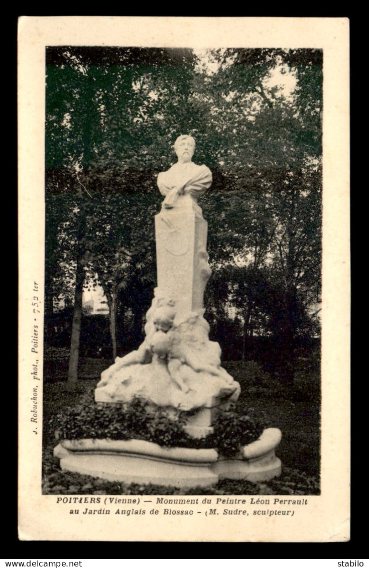 86 - POITIERS - MONUMENT DU PEINTRE LEON PERRAULT AU JARDIN ANGLAIS DE BLOSSAC - Poitiers