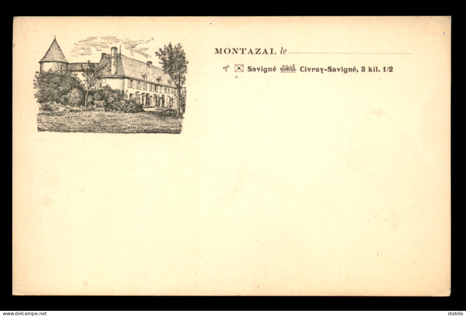 86 - MONTAZAI - LE CHATEAU - CARTE ILLUSTREE - Altri & Non Classificati