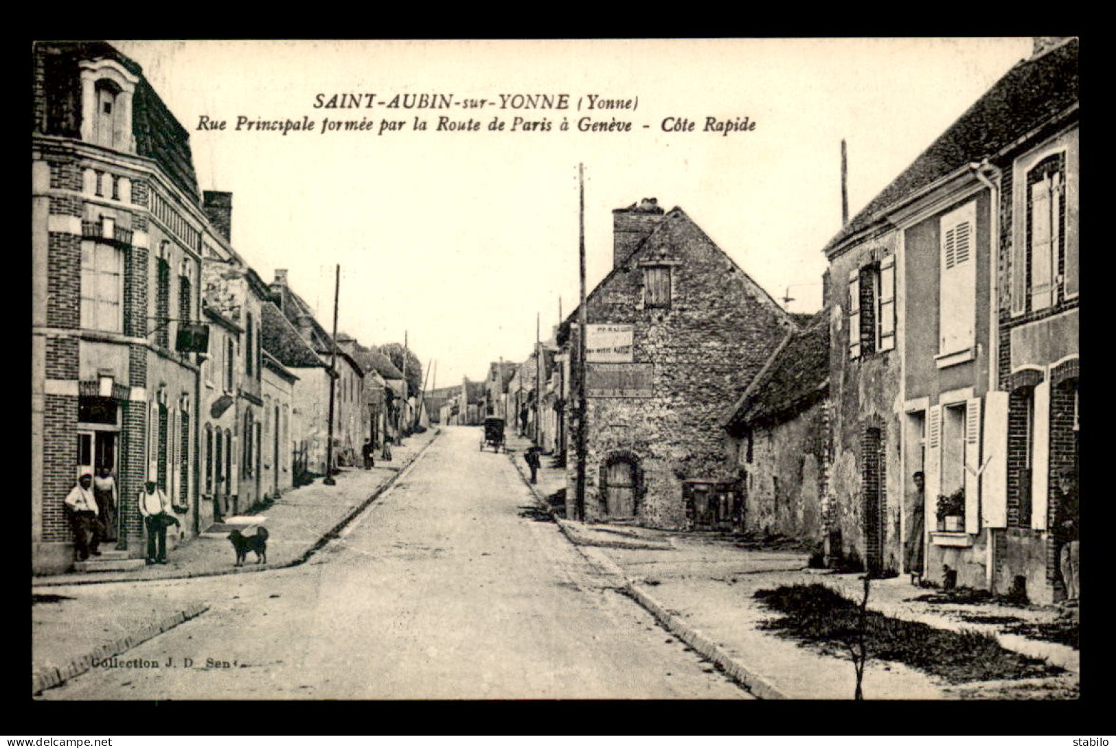 89 - ST-AUBIN-SUR-YONNE - RUE PRINCIPALE FORMEE PAR LA ROUTE DE PARIS A GENEVE - COTE RAPIDE - Autres & Non Classés