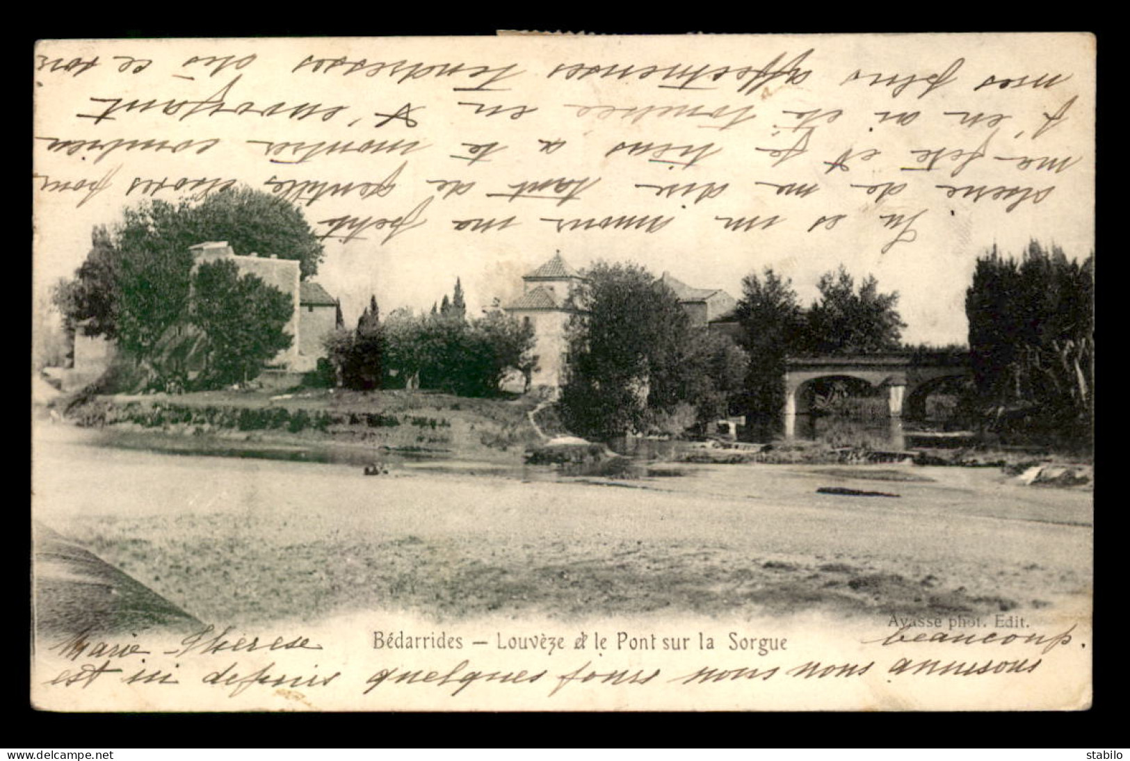 84 - BEDARRIDES - LOUVEZE ET LE PONT SUR LA SORGUE - Bedarrides