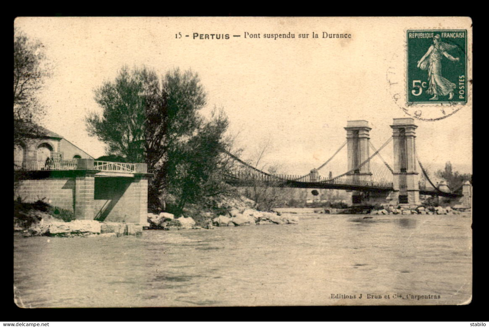 84 - PERTUIS - LE PONT SUSPENDU SUR LA DURANCE - Pertuis