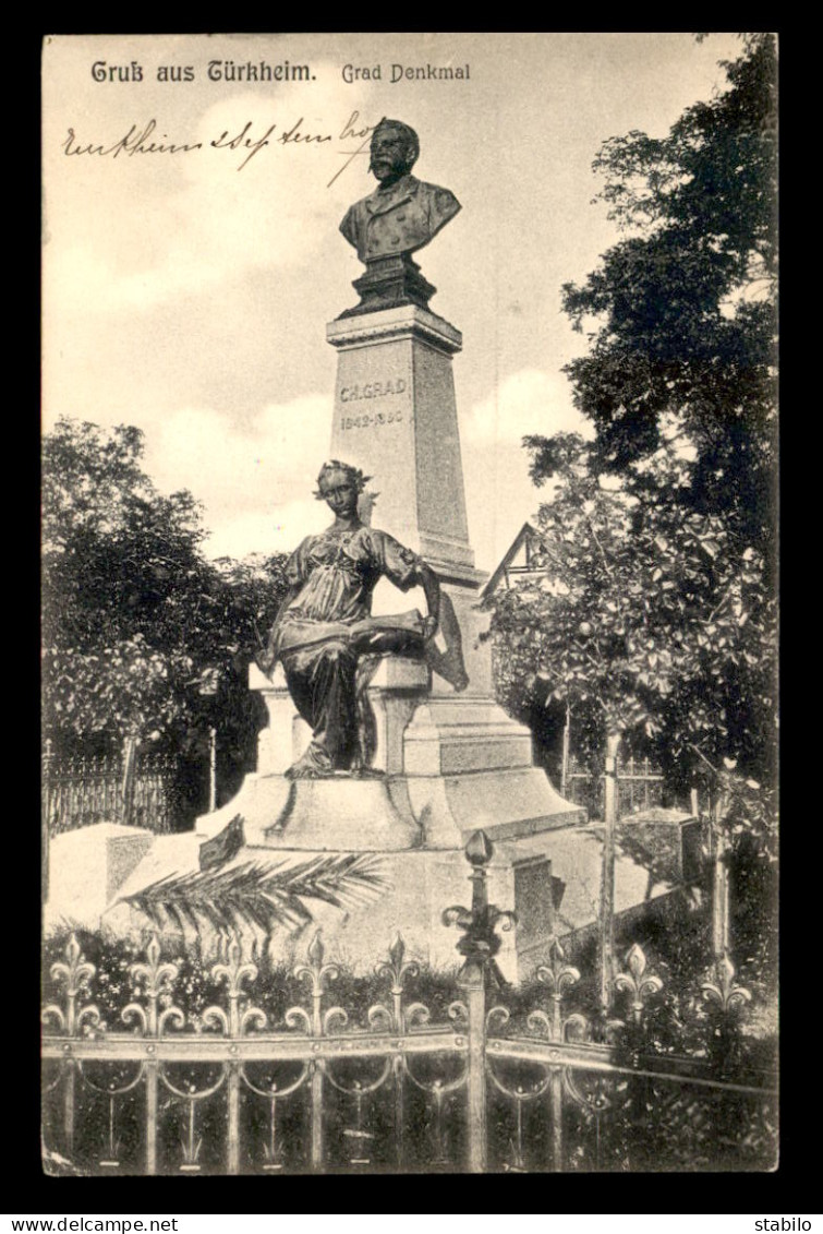 68 - TURCKHEIM - STATUE DE CHARLES GRAD 1842-1890 - ECRIVAIN, HOMME POLITIQUE, NATURALISTE ALSACIEN - Turckheim