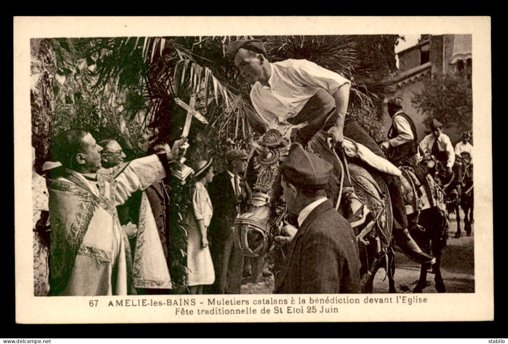 66 - AMELIE-LES-BAINS - MULETIERS CATALANS A LA BENEDICTION - FETE DE ST-ELOI LE 25 JUIN - Sonstige & Ohne Zuordnung