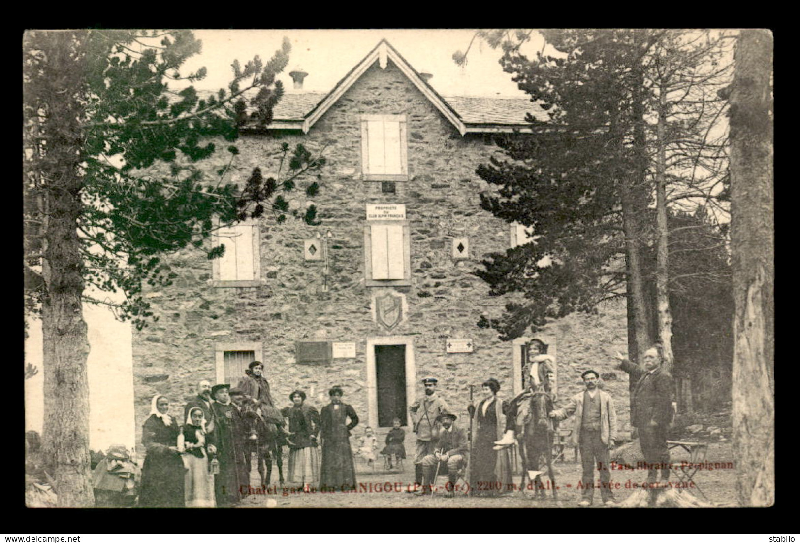 66 - CHALET GARDE DU CANIGOU - PROPRIETE DU CLUB ALPIN FRANCAIS - ARRIVEE DE CARAVANE - Sonstige & Ohne Zuordnung