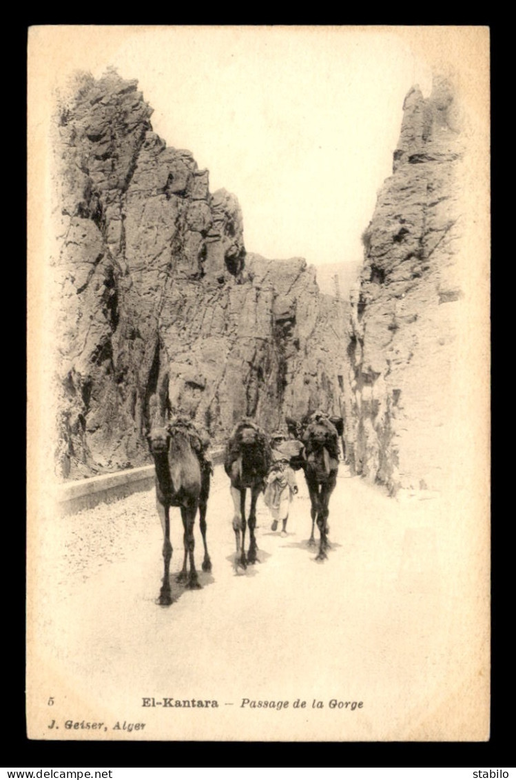 ALGERIE - EL-KANTARA - PASSAGE DE LA GORGE - CHAMEAUX - EDITEUR GEISER - Andere & Zonder Classificatie