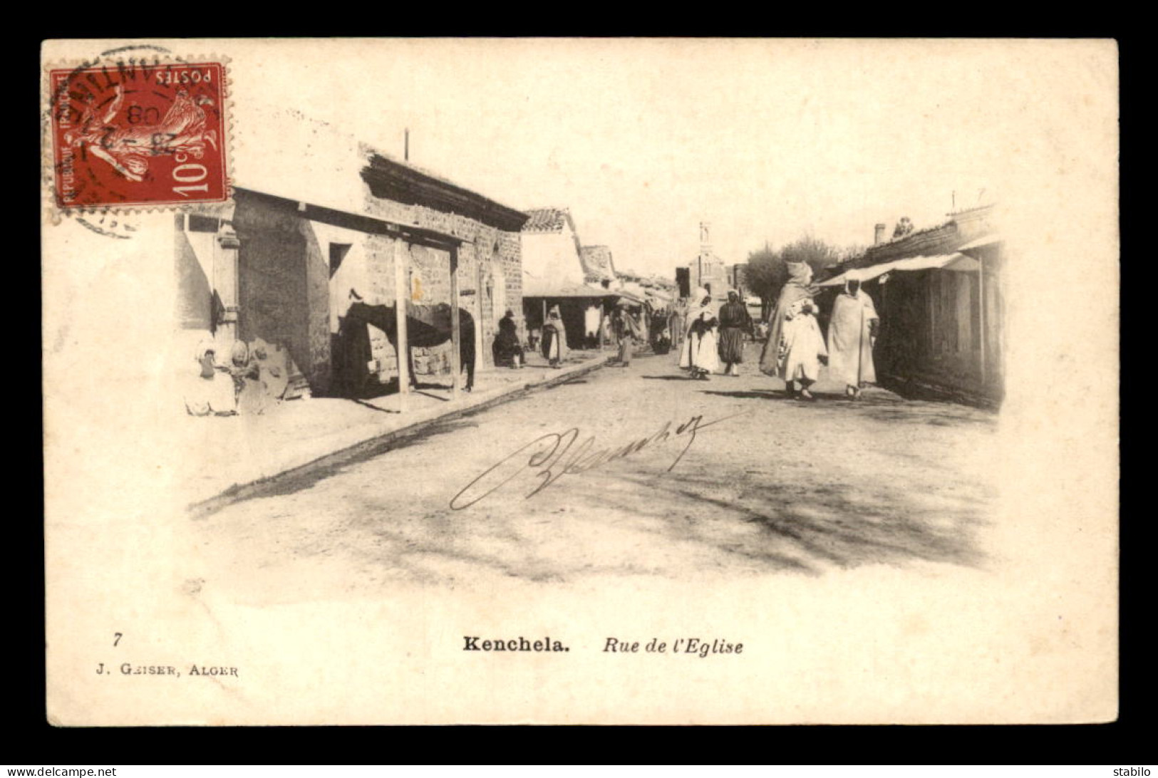 ALGERIE - KHENCHELA - RUE DE L'EGLISE - EDITEUR GEISER - Other & Unclassified
