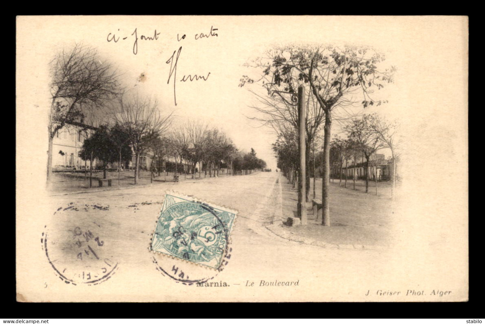 ALGERIE - MARNIA - LE BOULEVARD - EDITEUR GEISER - Other & Unclassified