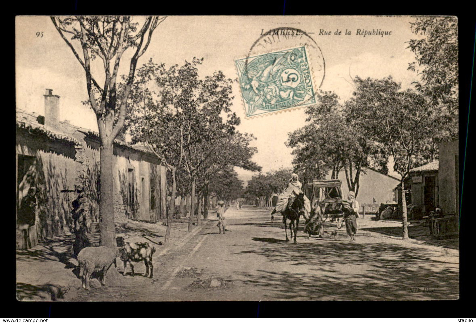 ALGERIE - LAMBESE - RUE DE LA REPUBLIQUE - Autres & Non Classés