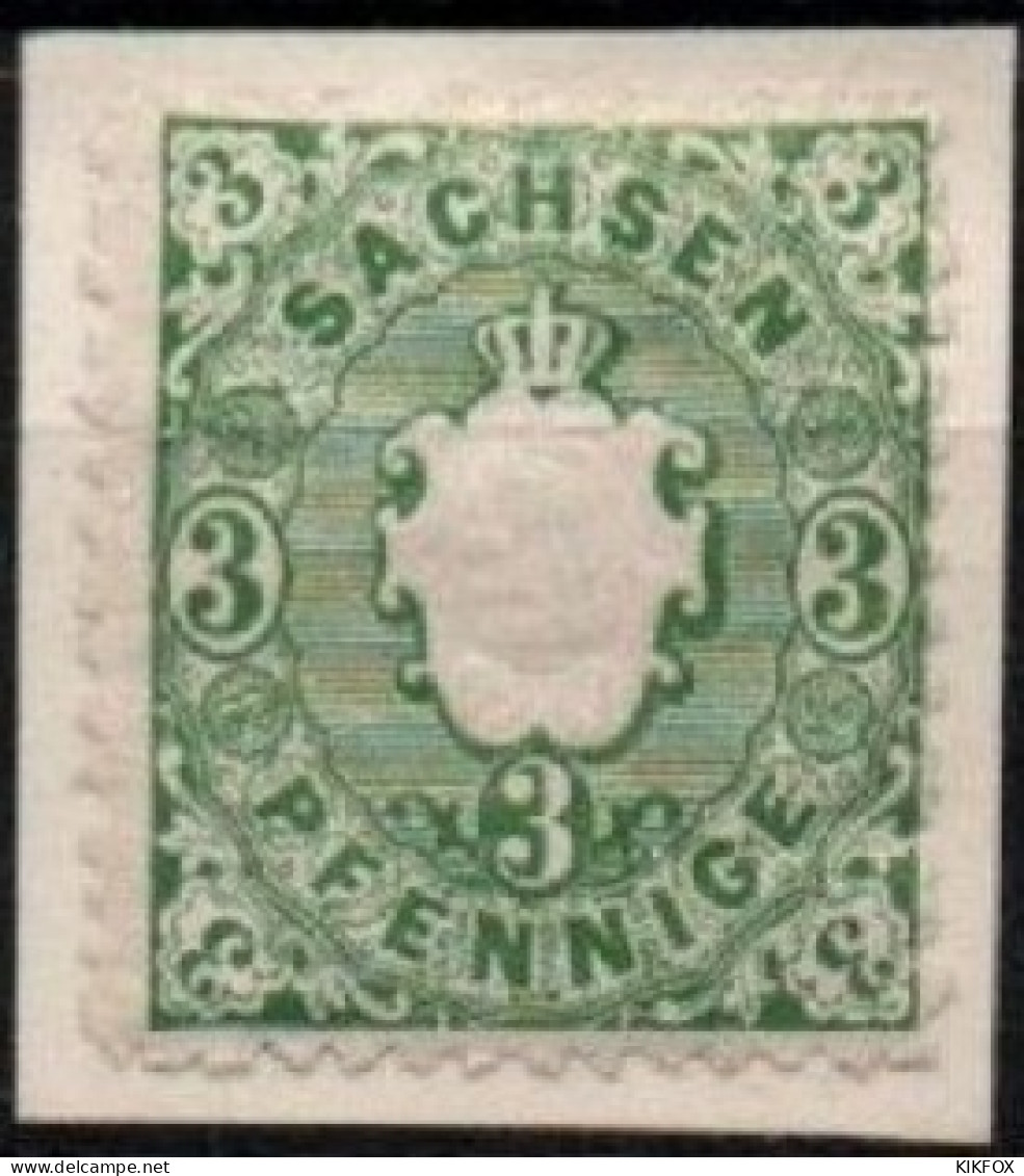 ALTDEUTSCHLAND ,SACHSEN, 1863, MI 14 , 3 PFENNIGE,  STAATSWAPPEN, UNGEBRAUCHT, NEUF CHARNIERE - Saxe