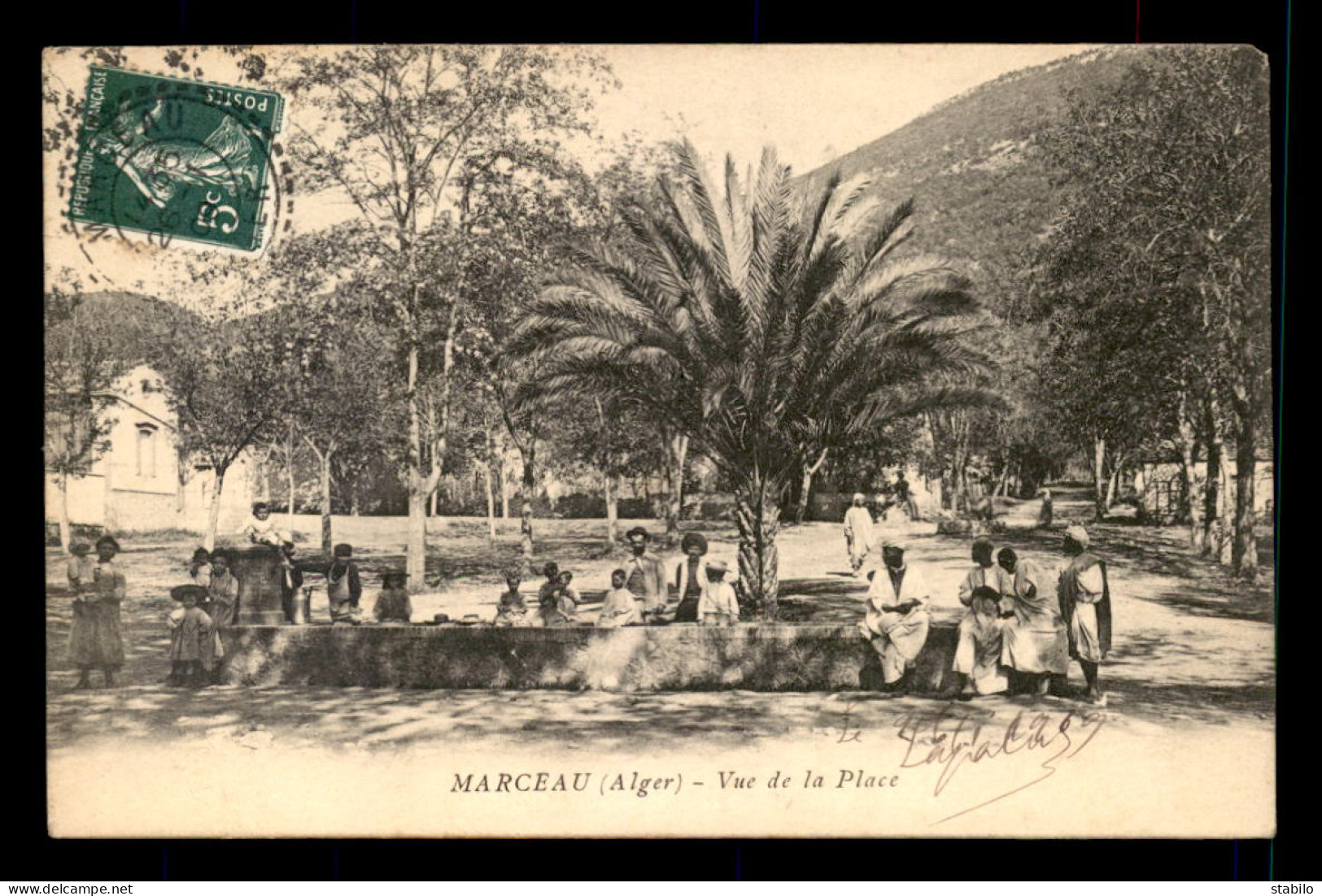 ALGERIE - MARCEAU - VUE DE LA PLACE - CACHET FACTEUR BOITIER - Other & Unclassified