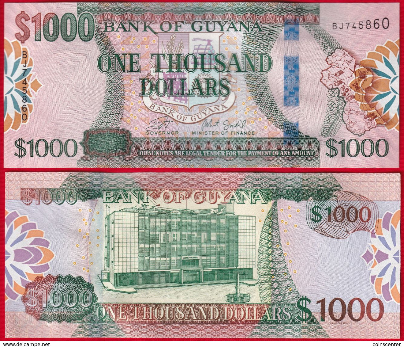 Guyana 1000 Dollars 2019 P-38c UNC - Guyana