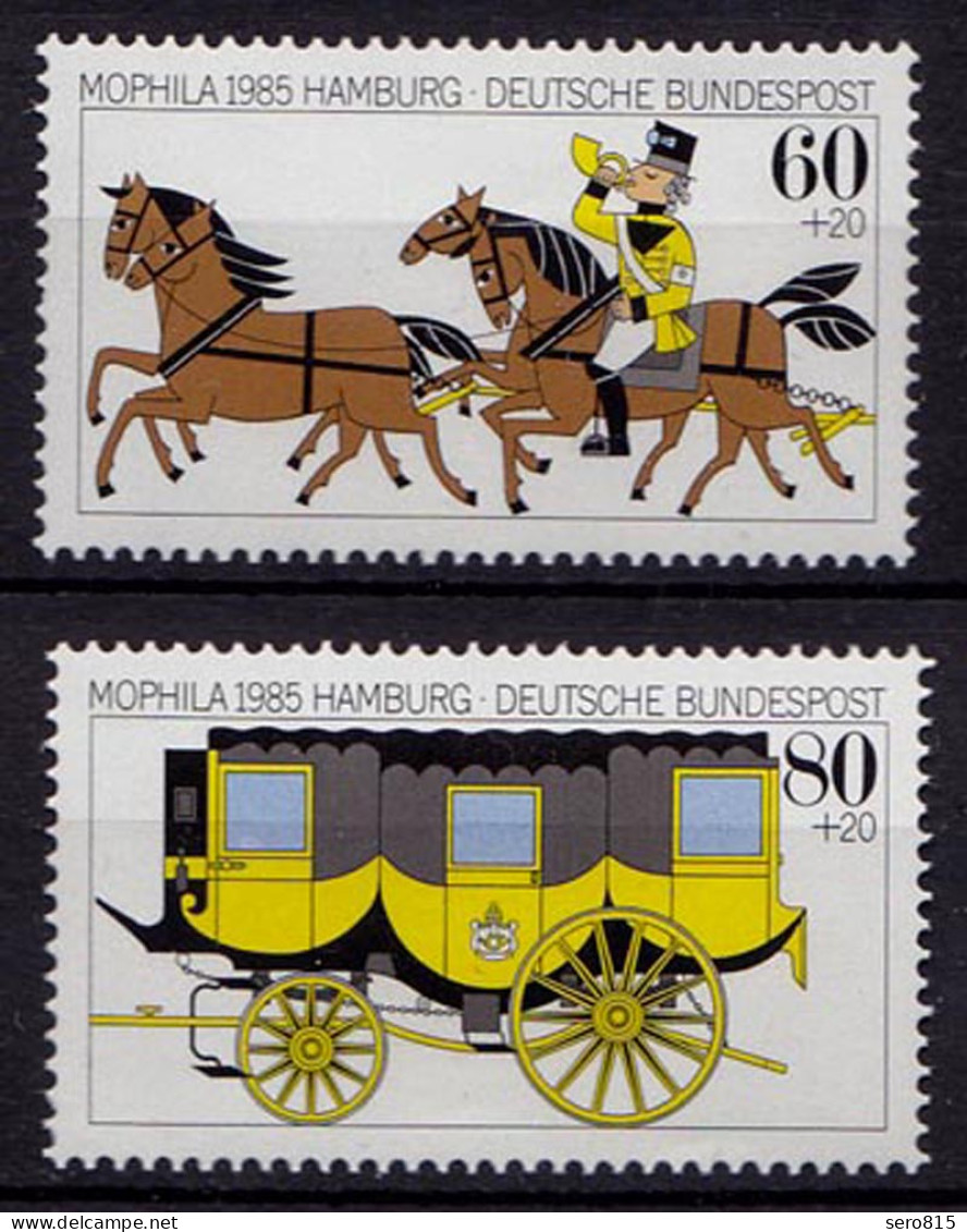 Germany BRD 1985 Mi 1255-56 ** MNH Postillion Zugpferde Postkutsche   (70086 - Sonstige & Ohne Zuordnung