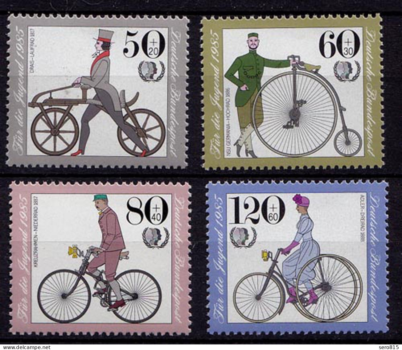 Germany BRD 1985 Mi 1238-39 ** MNH Jugendmarken Historische Fahrräder   (70085 - Other & Unclassified