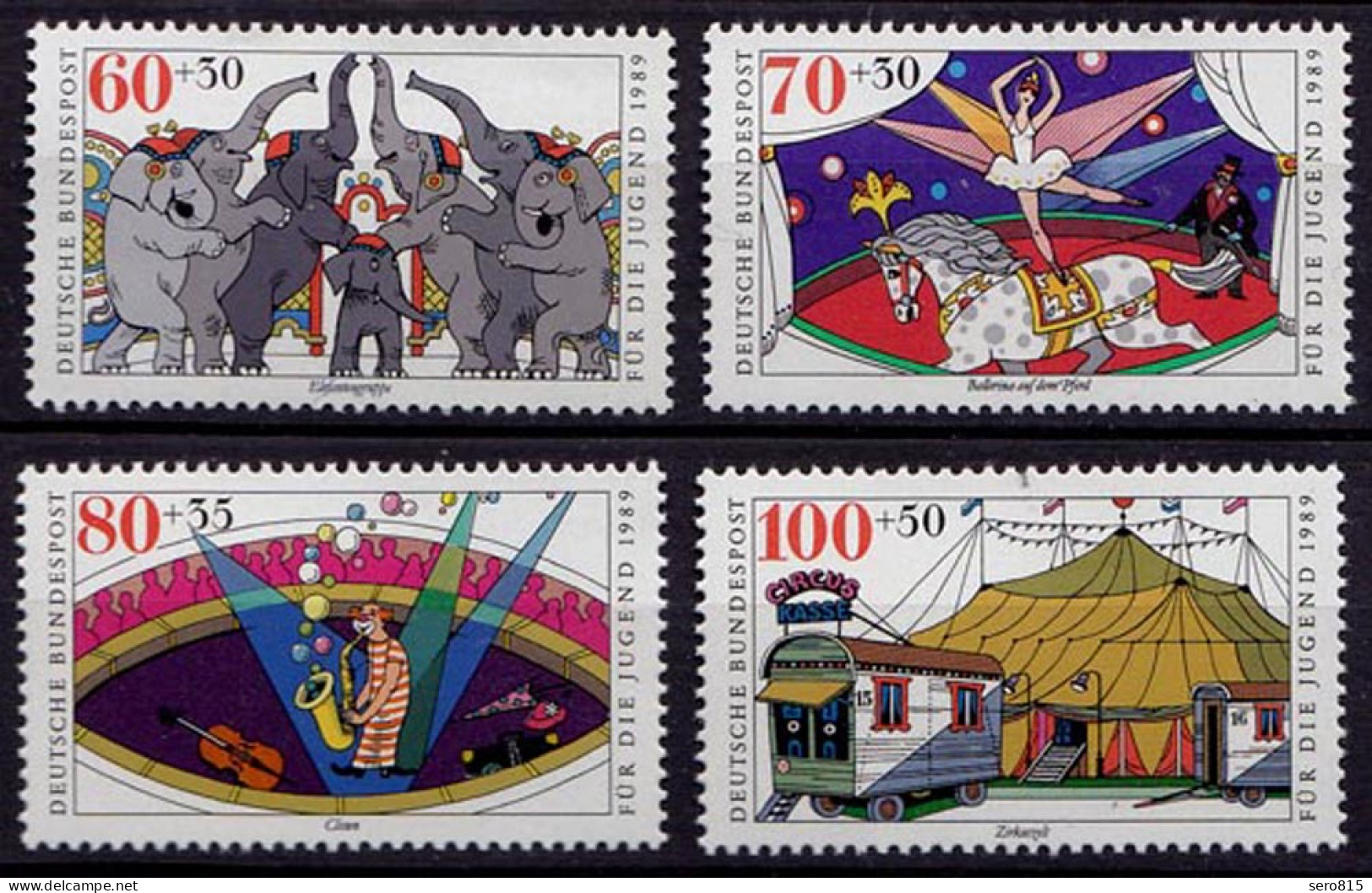 Germany BRD 1989 Mi 1411-14 ** MNH Zirkus – Circus   (70099 - Sonstige & Ohne Zuordnung
