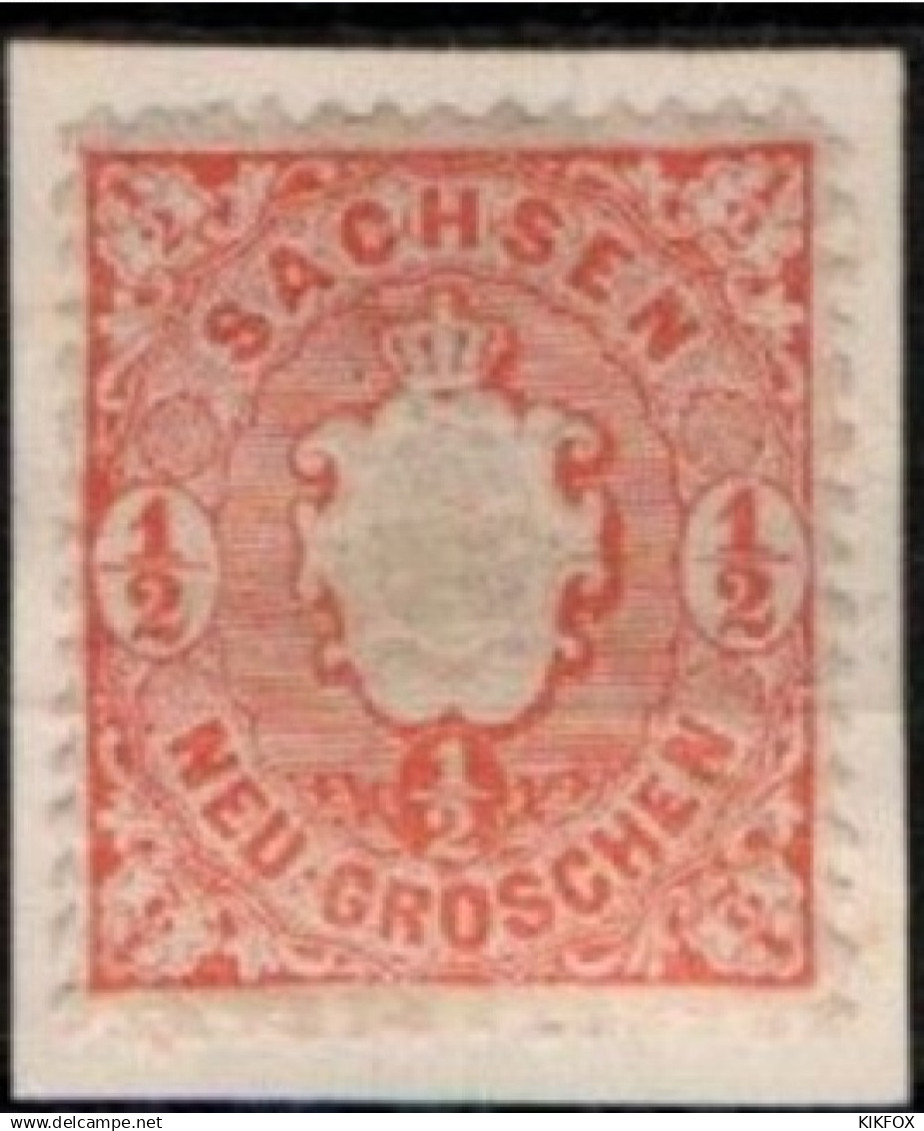 ALTDEUTSCHLAND ,SACHSEN, 1863, MI 15 , 1/2 NEU GROSCHEN,  STAATSWAPPEN, UNGEBRAUCHT, NEUF CHARNIERE (2) - Sachsen