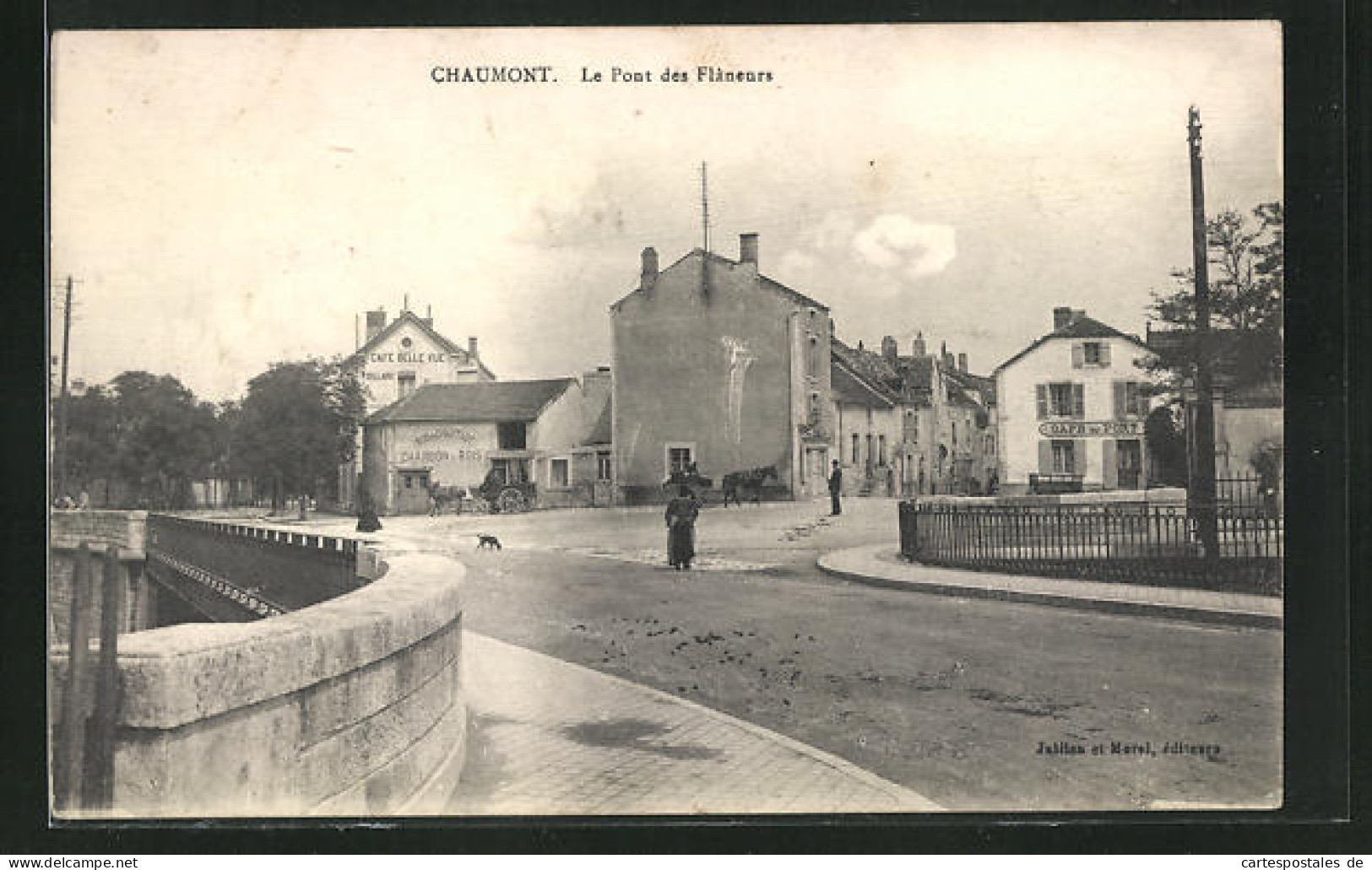 CPA Chaumont, Le Pont Des Flaneurs, Cafe Du Pont  - Chaumont