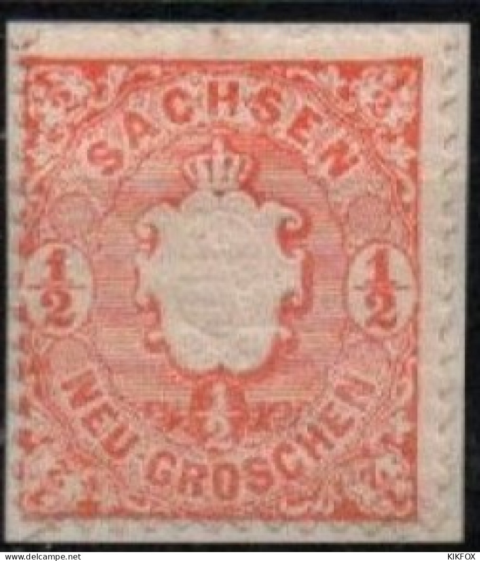 ALTDEUTSCHLAND ,SACHSEN, 1863, MI 15 , 1/2 NEU GROSCHEN,  STAATSWAPPEN, UNGEBRAUCHT, NEUF CHARNIERE (3) - Saxe