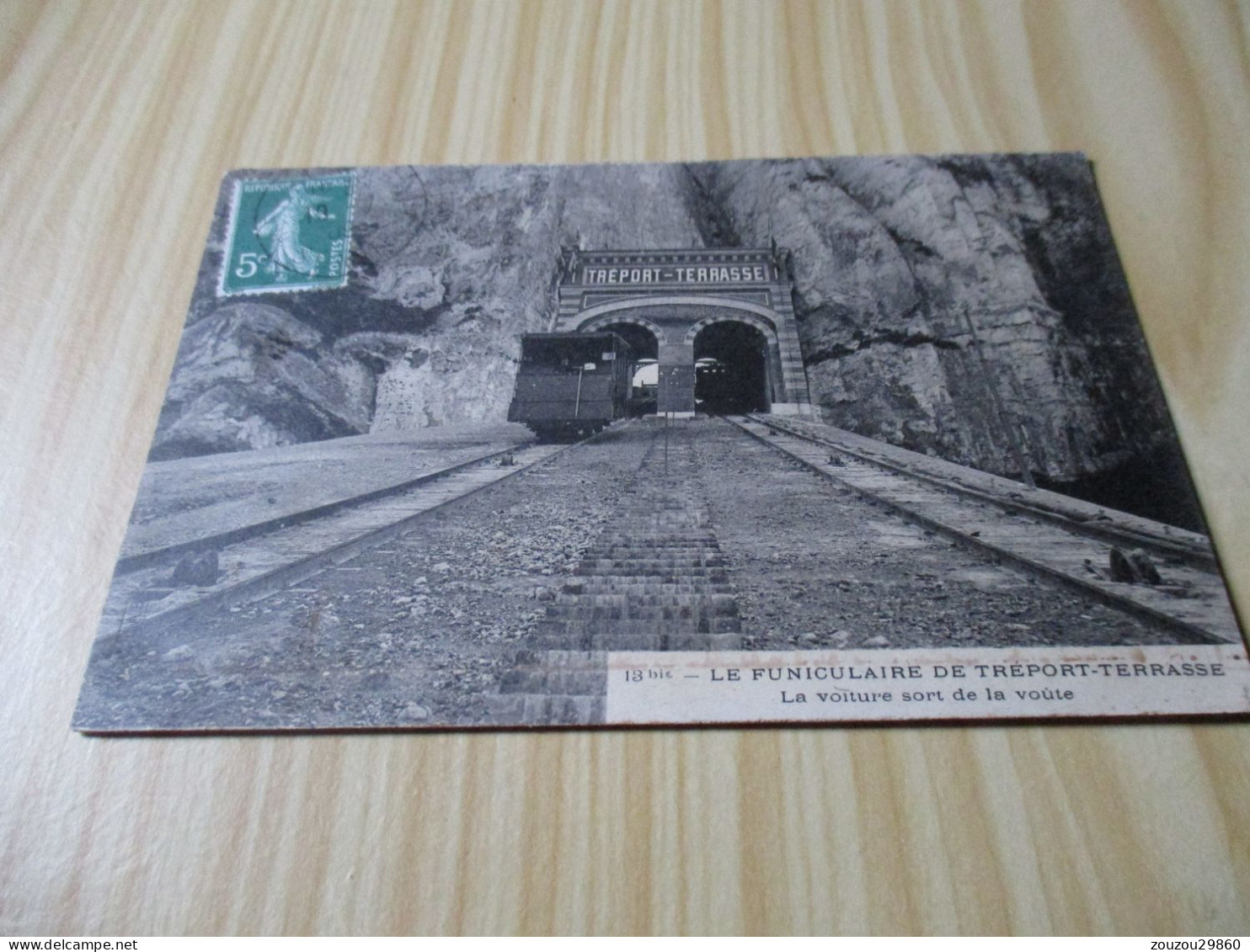 CPA Le Funiculaire De Tréport-Terrasse (76).La Voiture Sort De La Voûte - Carte Oblitérée Le 19/07/1909. - Le Treport