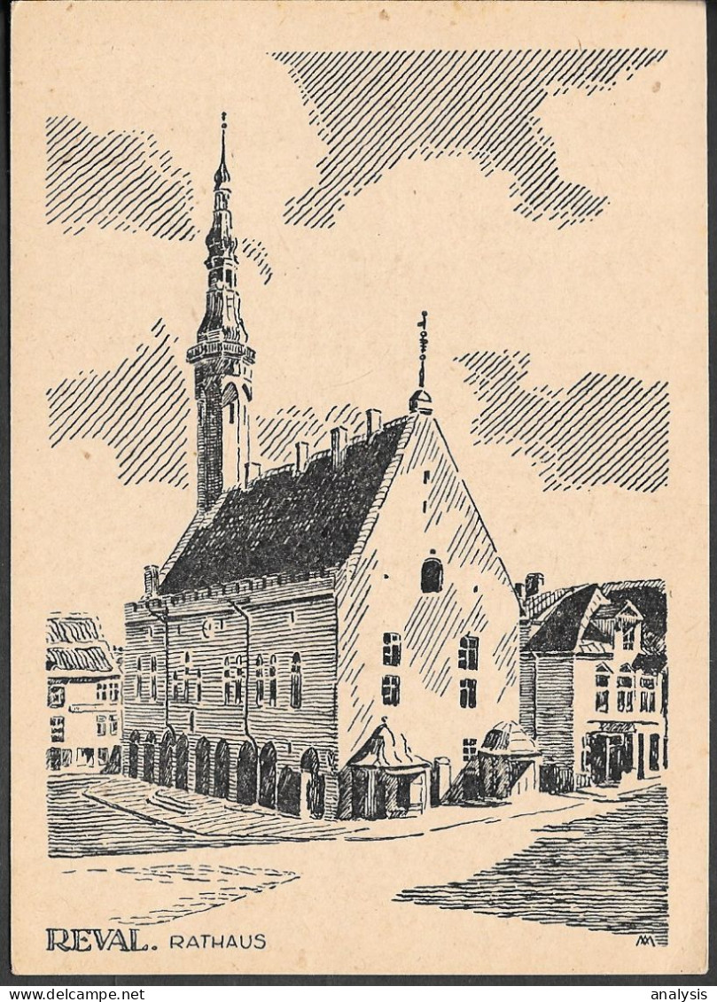 Estonia Tallinn Town Hall Old PPC Pre 1945 - Estonia