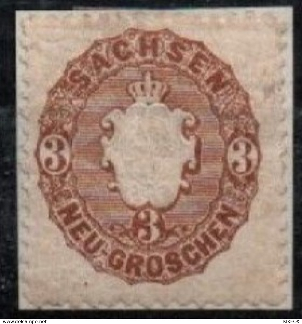 ALTDEUTSCHLAND ,SACHSEN, 1863, MI 18  A, 3  NEU GROSCHEN,  STAATSWAPPEN, UNGEBRAUCHT, NEUF CHARNIERE - Saxony