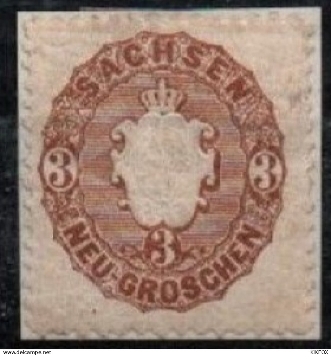 ALTDEUTSCHLAND ,SACHSEN, 1863, MI 18  A, 3  NEU GROSCHEN,  STAATSWAPPEN, UNGEBRAUCHT, NEUF CHARNIERE - Sachsen