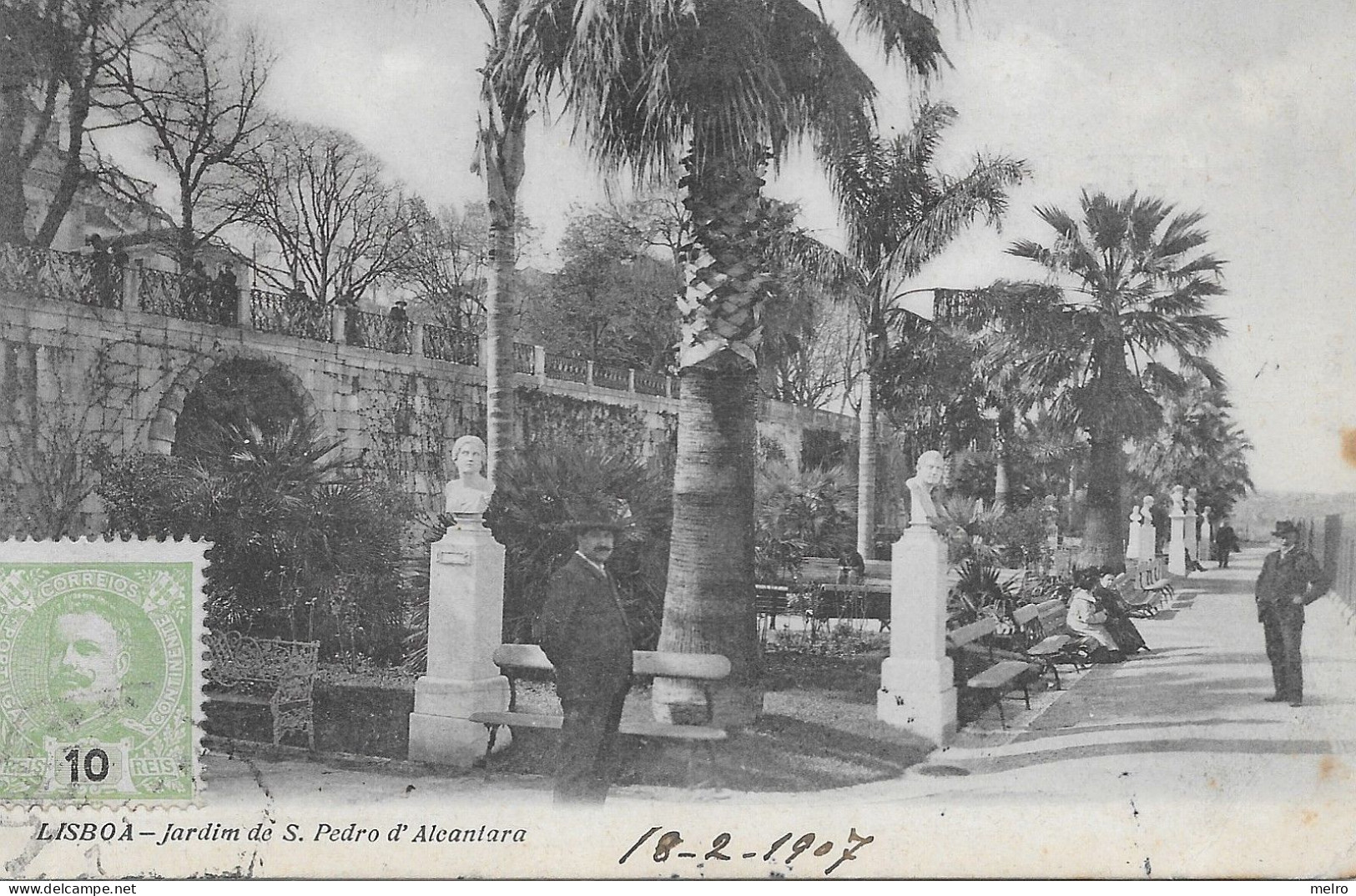 PORTUGAL-Lisboa -Jardim De S. Pedro D'Alcantara. Edição Tabacaria Inglesa -Lisboa (Postal Escrito 18-2-1907) - Lisboa