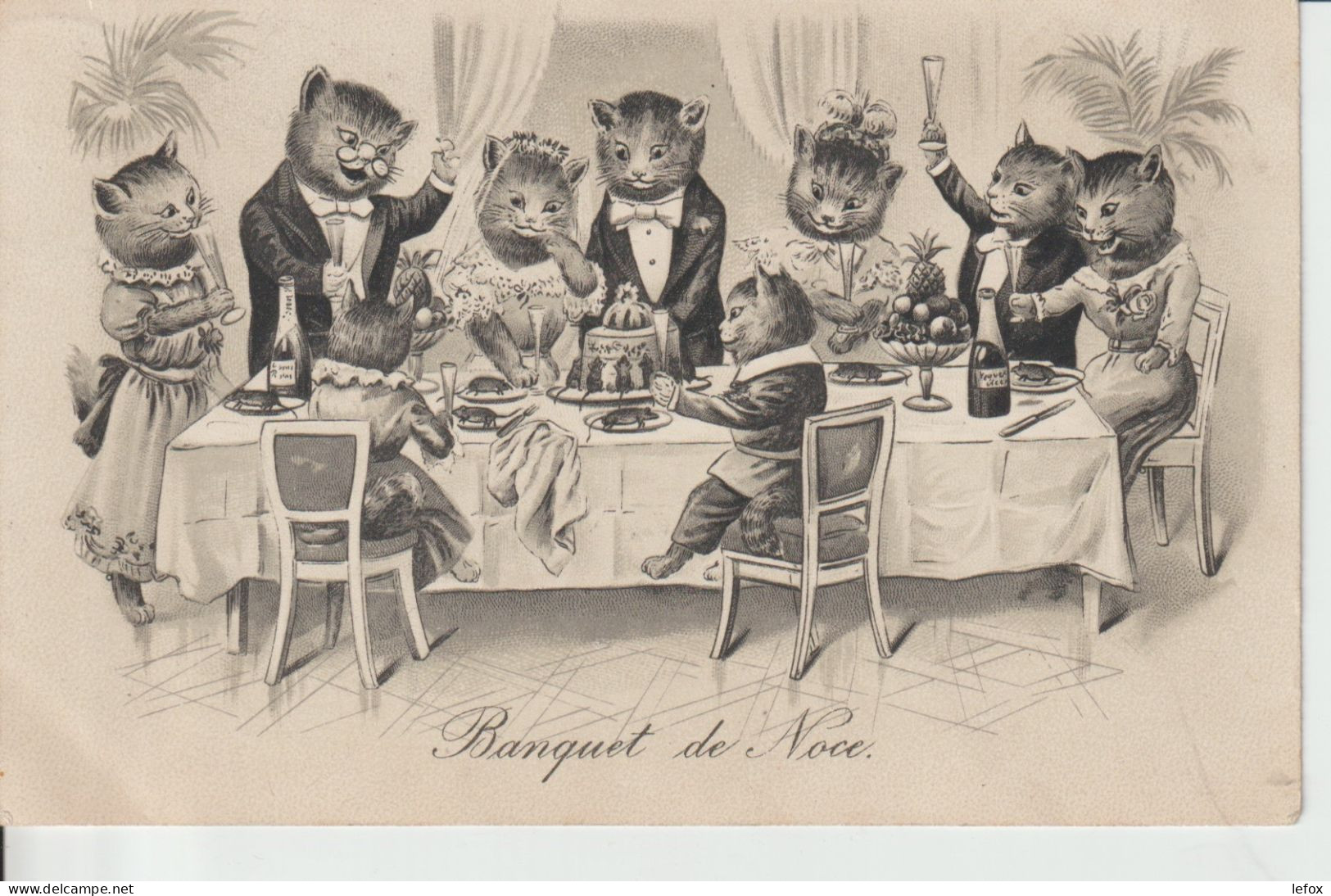 CHAT BANQUET DE NICE 1906 - Dressed Animals