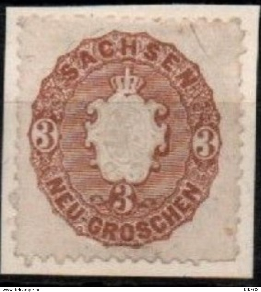 ALTDEUTSCHLAND ,SACHSEN, 1863, MI 18 , 3  NEU GROSCHEN,  STAATSWAPPEN, UNGEBRAUCHT, NEUF CHARNIERE - Saxony