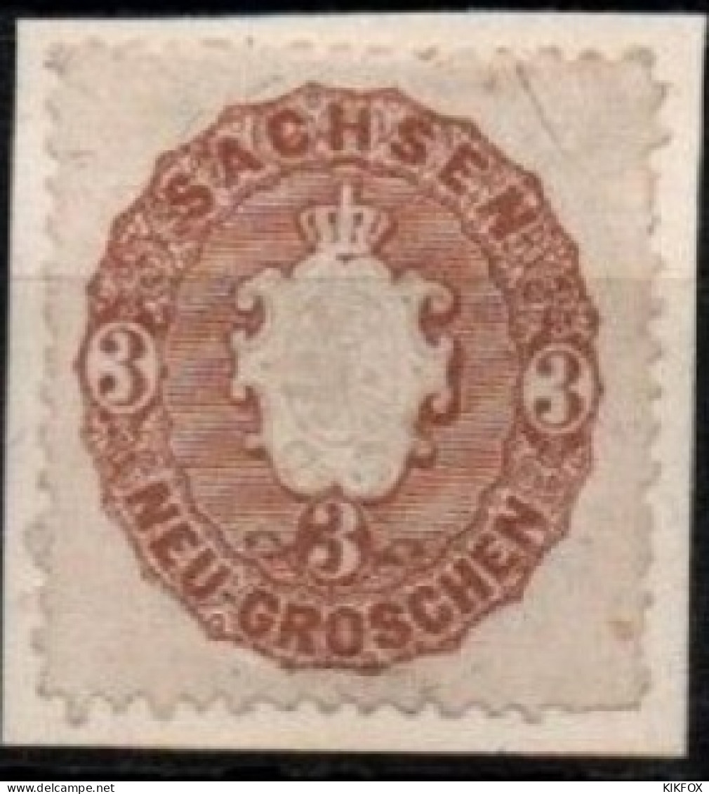 ALTDEUTSCHLAND ,SACHSEN, 1863, MI 18 , 3  NEU GROSCHEN,  STAATSWAPPEN, UNGEBRAUCHT, NEUF CHARNIERE - Saxe