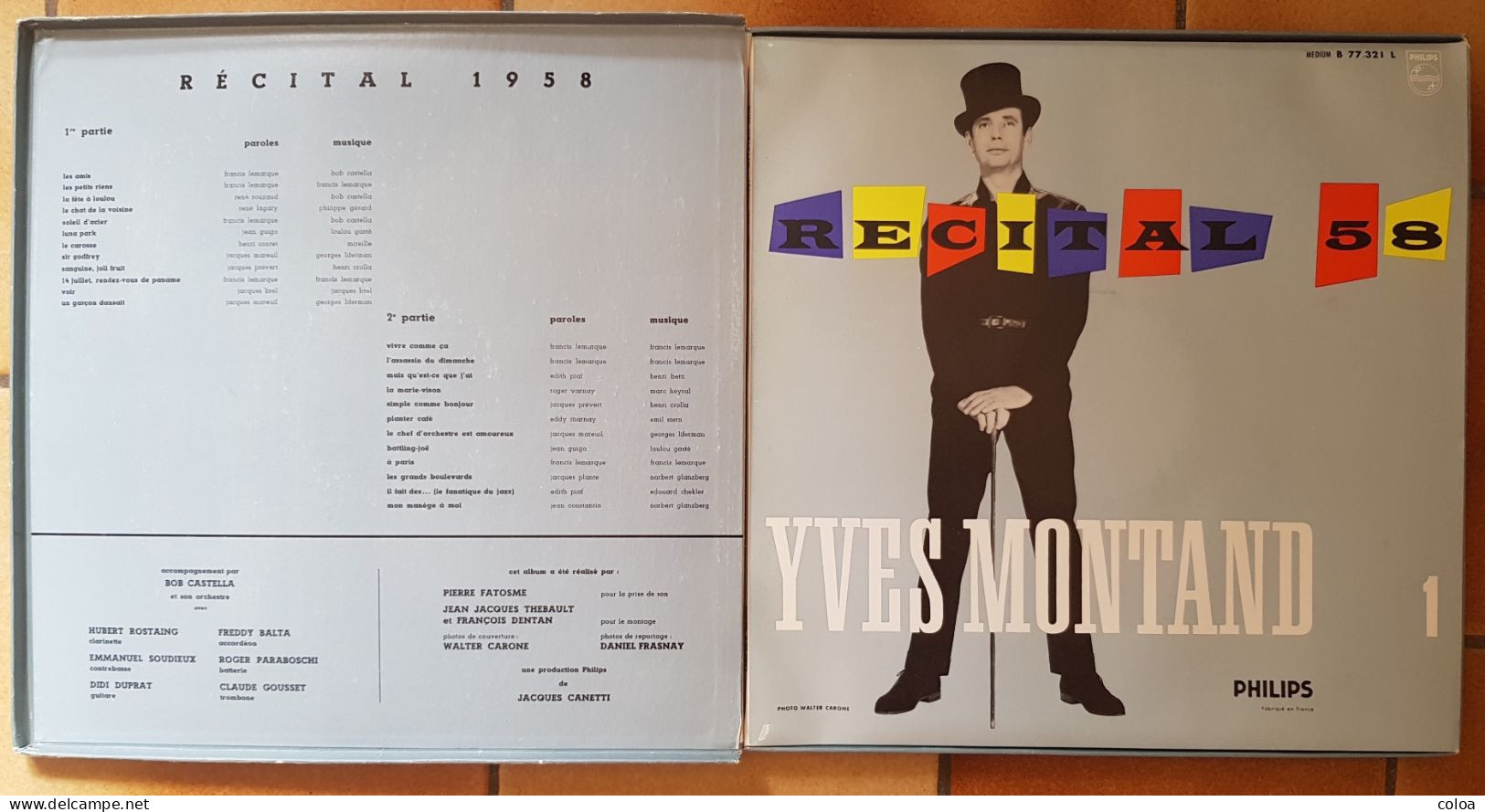 Coffret Album Numéroté Deux Disques Yves MONTAND Récital 58 - Ediciones De Colección