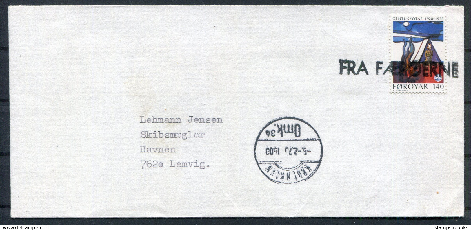 1979 Faroe Islands FRA FAEROERNE Paquebot Copenhagen Cover  - Faroe Islands