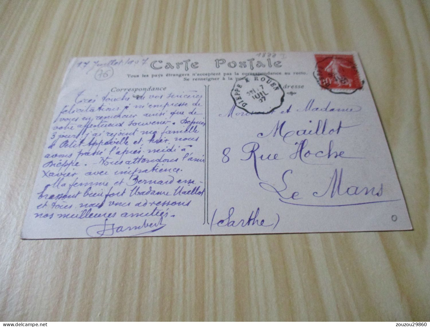 CPA Dieppe (76).La Rue Aguado - Carte Animée, Datée Et Oblitérée Le 17/07/1907. - Dieppe