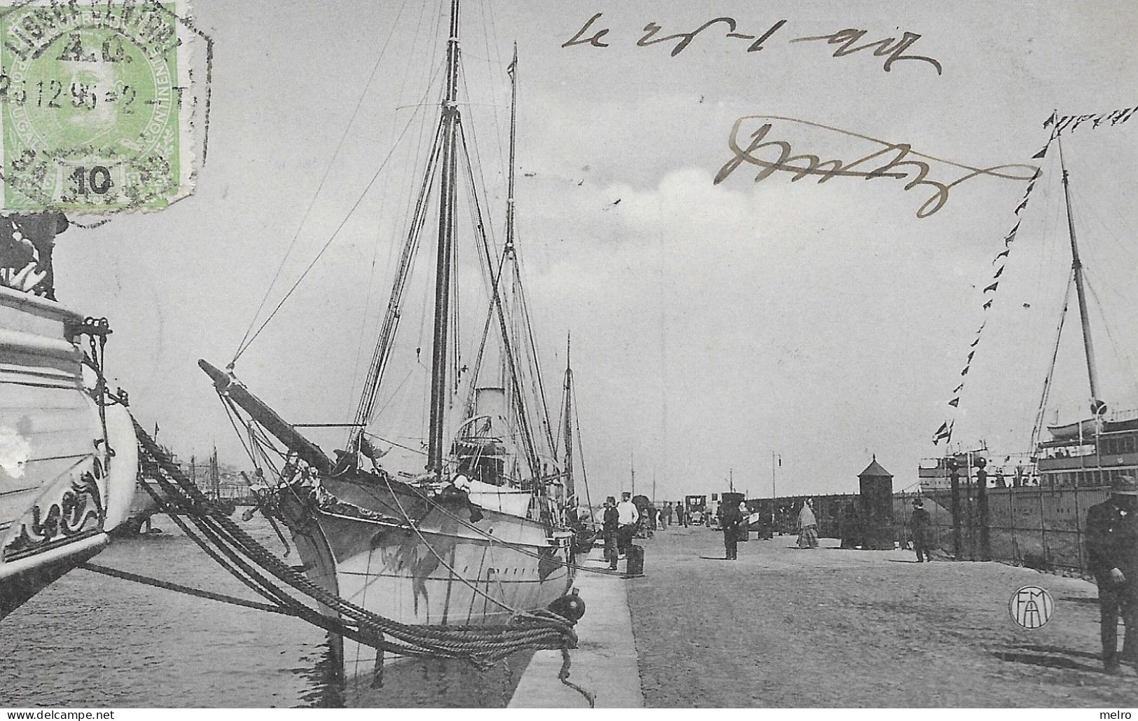 PORTUGAL-Porto De Lisboa- Yacht De Recreio «Nemesis» Atracado Ao Caes Da Rocha (Postal Escrito 28-1-1907 - Lisboa