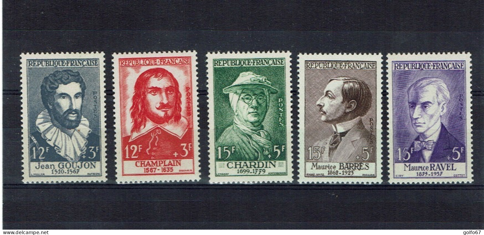 FRANCE 1956 Y&T N° 1067 - 1068 - 1069 - 1070 - 1071 NEUF** (0505) - Neufs