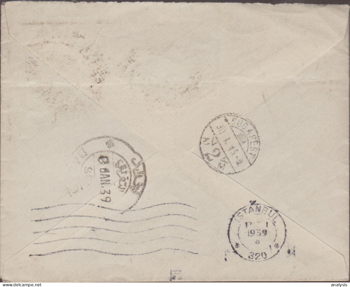 Iraq Haditha Cover Mailed To Hungary 1939. 15F Rate - Iraq