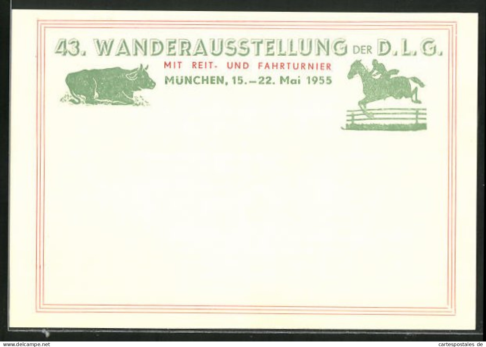 AK München, 43. Wanderausstellung Der D.L.G. 1955 Mit Reit- Und Fahrturnier  - Ausstellungen