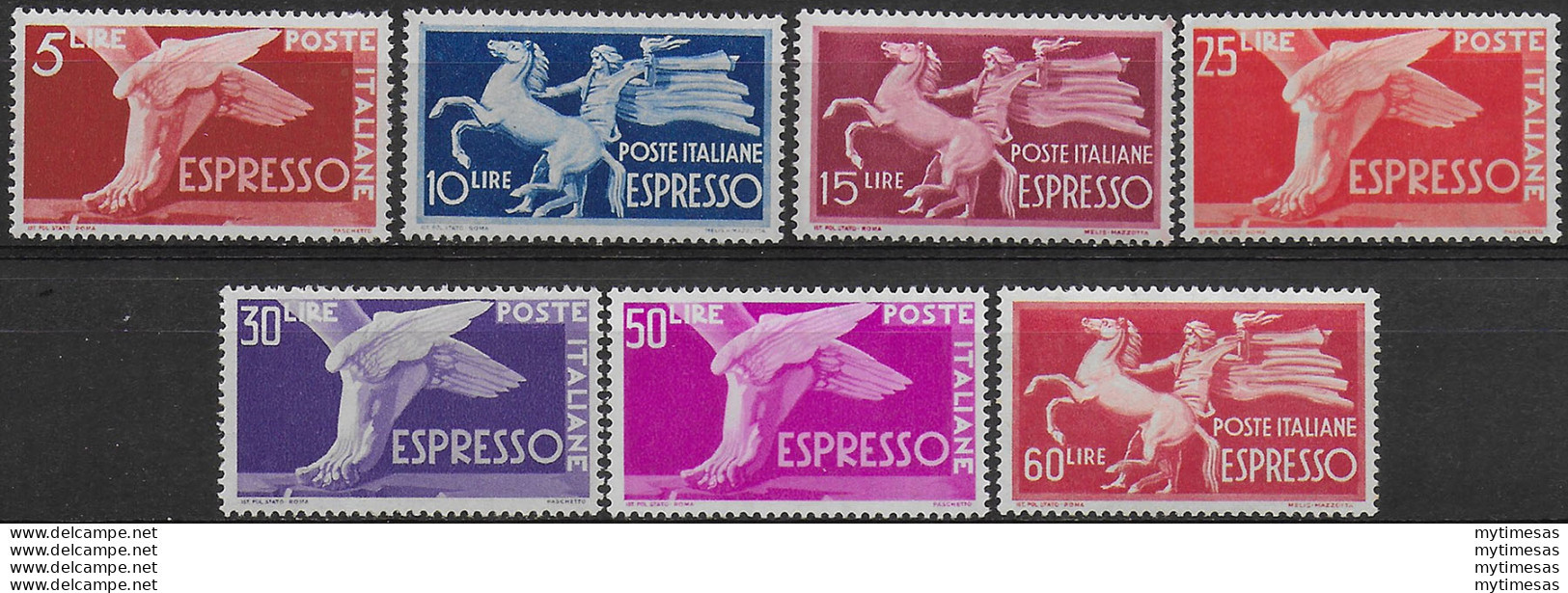 1945-52 Italia Espressi 7v. Bc MNH Sassone N. 25/31 - Andere & Zonder Classificatie