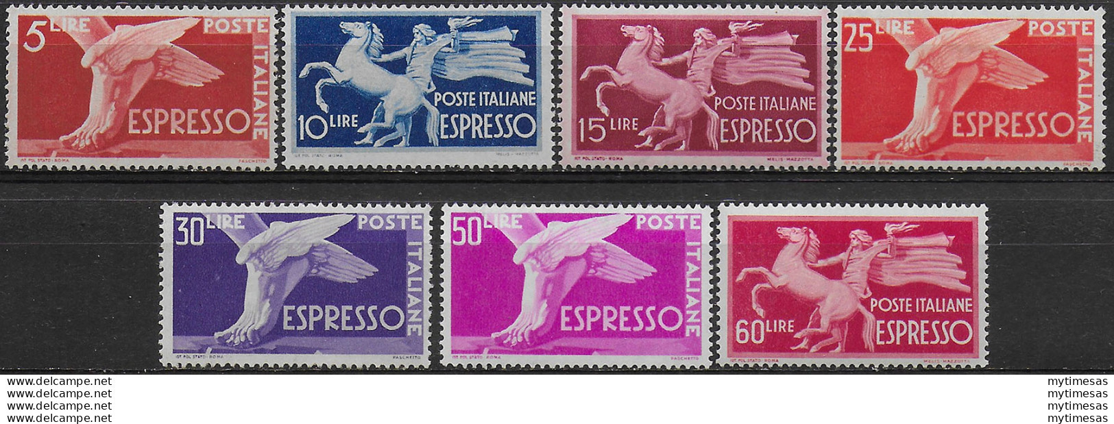 1945-52 Italia Espressi 7v. MNH Sassone N. 25/31 - Otros & Sin Clasificación