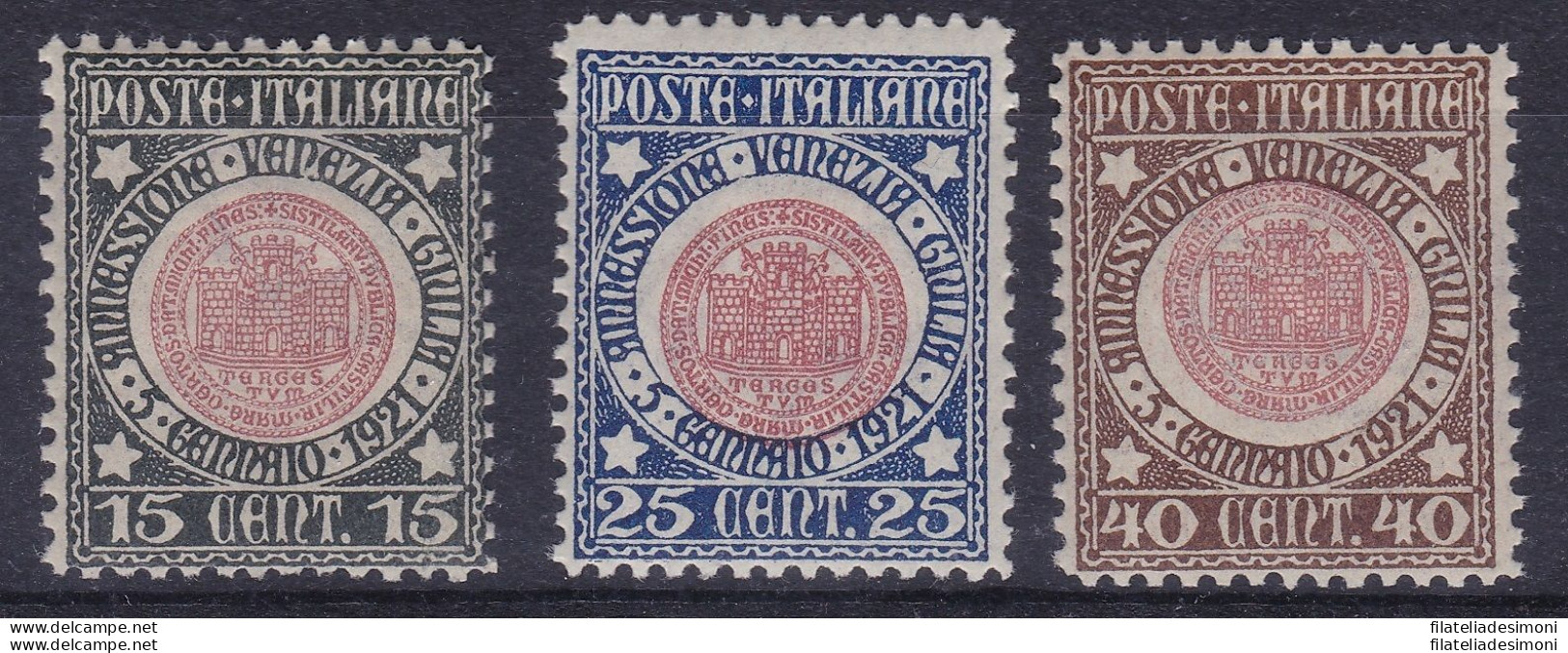 1921 REGNO  - N° 113/115  Venezia Giulia  MNH/** - Andere & Zonder Classificatie