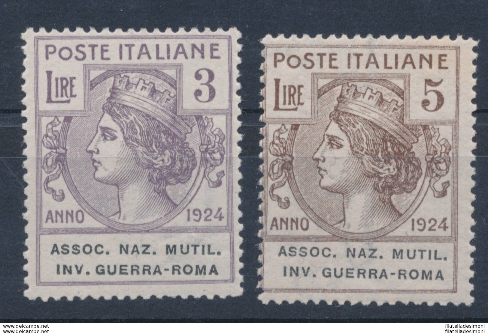 1924 Italia , Enti Parastatali, Serie Completa 5/12 , 8 Valori , Associazione Na - Otros & Sin Clasificación