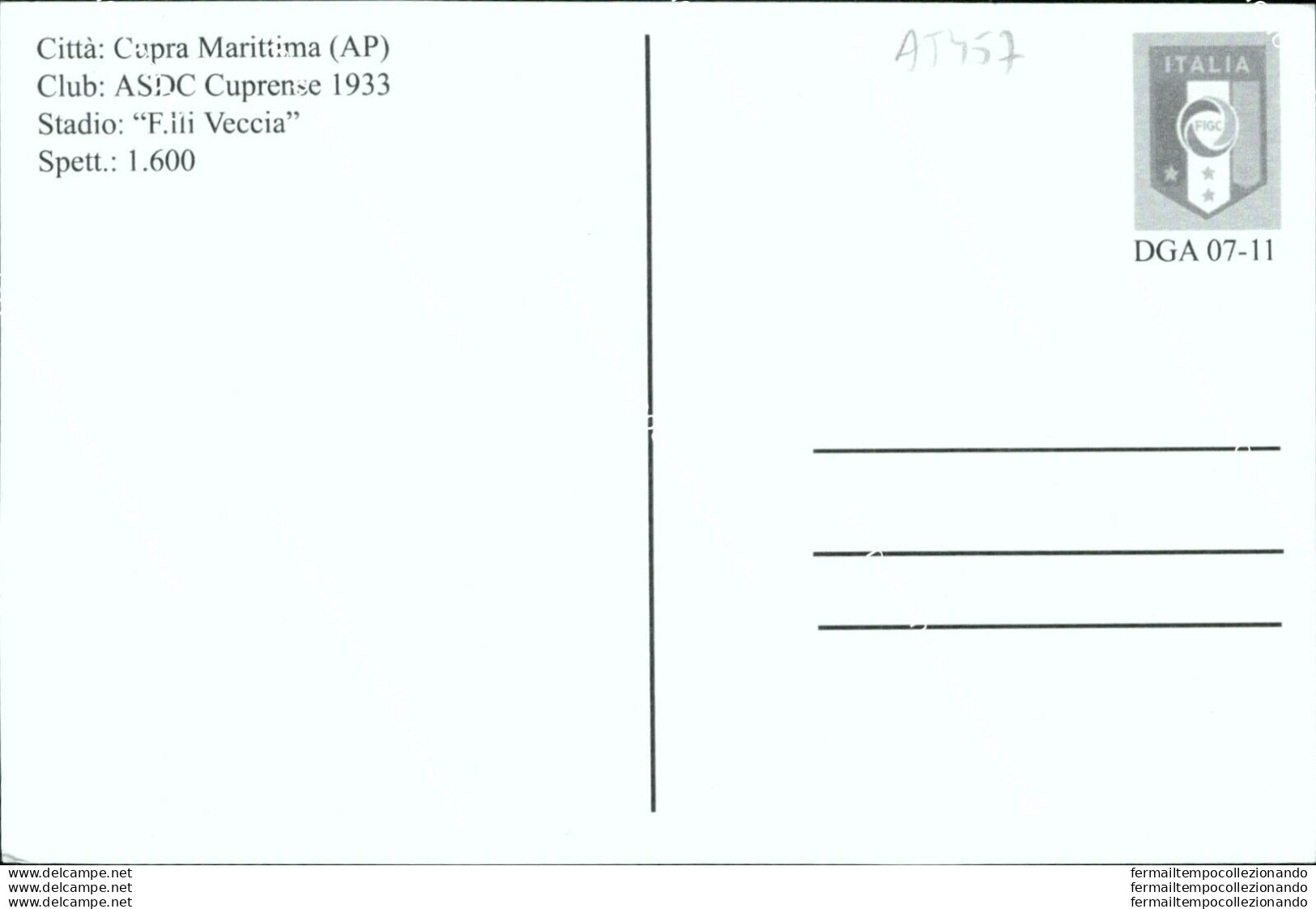 At457 Cartolina Moderna Cupra Marittima Stadio Provincia Di Ascoli Piceno - Ascoli Piceno