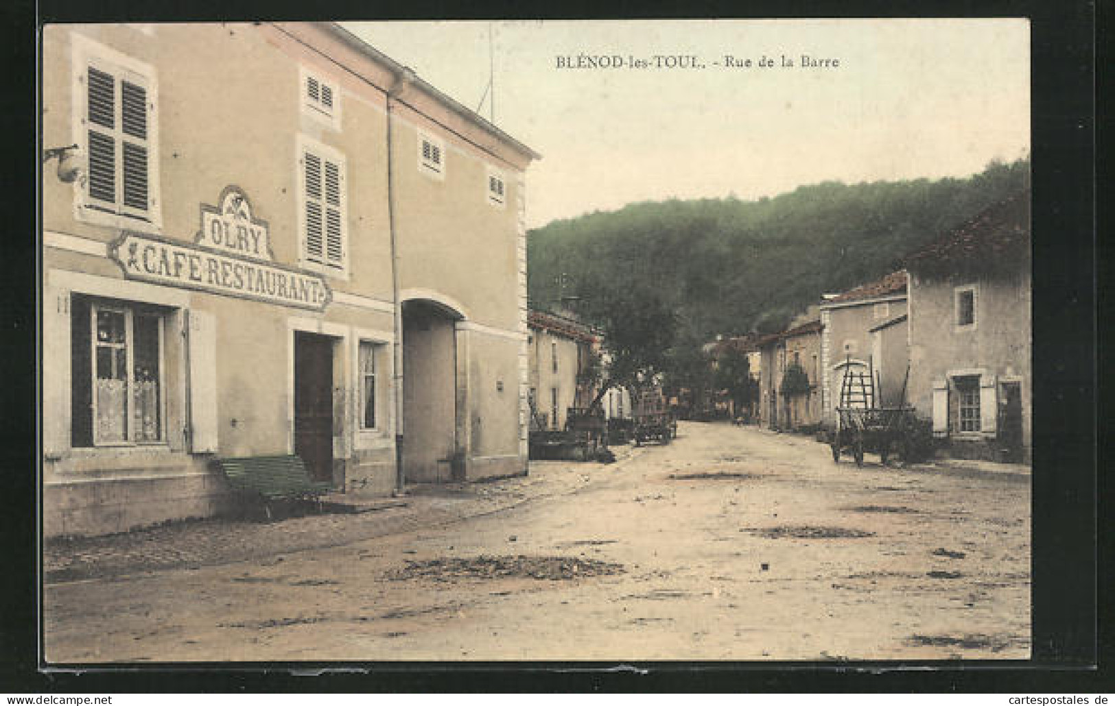 CPA Blénod-les-Toul, Cafe Restaurant Olry, Rue De La Barre  - Toul