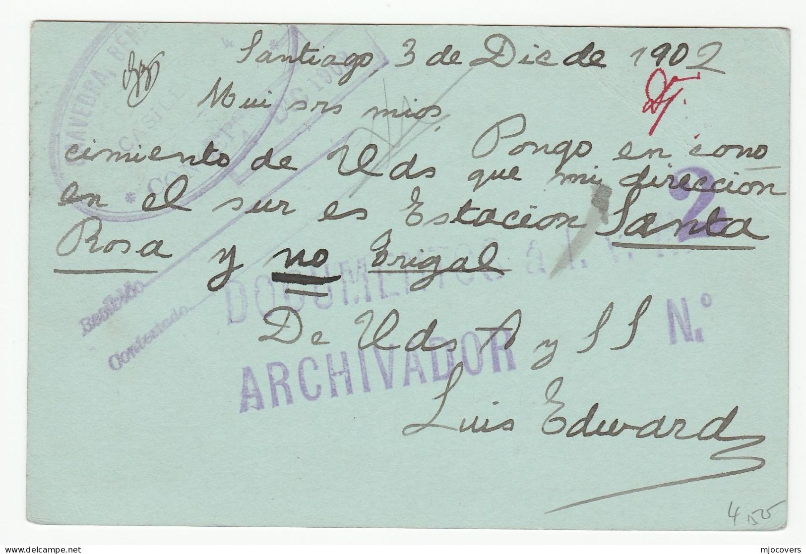 1902 CHILE Postal STATIONERY Card Santiago Conception Cover Stamps - Chili