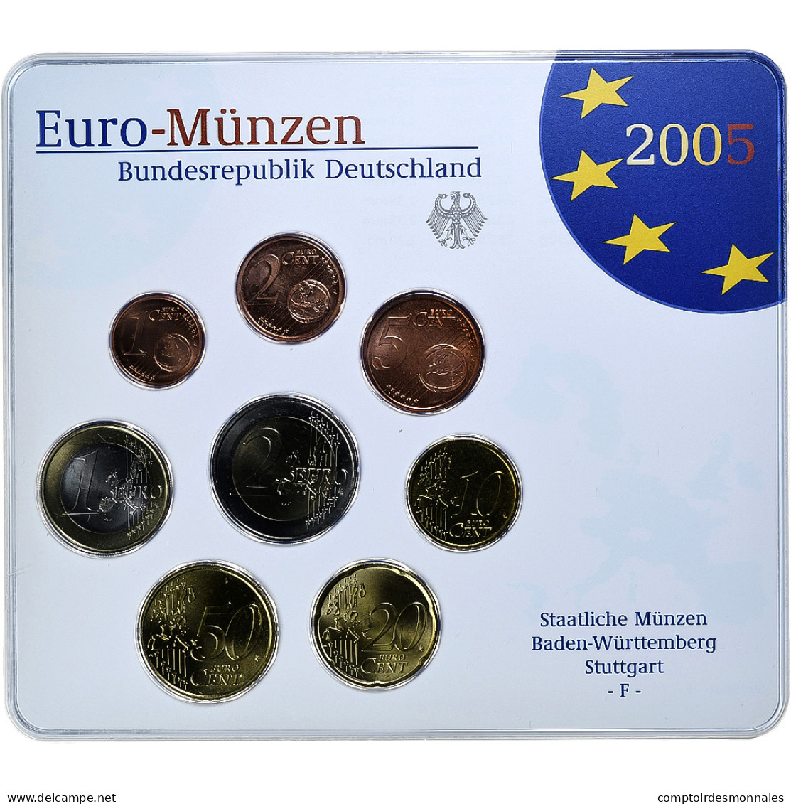 République Fédérale Allemande, Set 1 Ct. - 2 Euro, FDC, Coin Card, 2005 - Germania