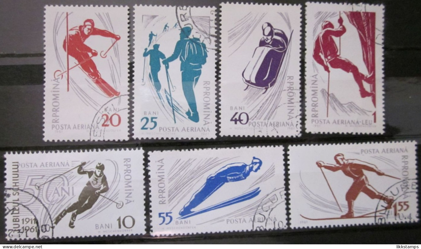 ROMANIA ~ 1961 ~ S.G. NUMBERS 2820 - 2825 ~ WINTER SPORTS ~ VFU #03546 - Gebruikt