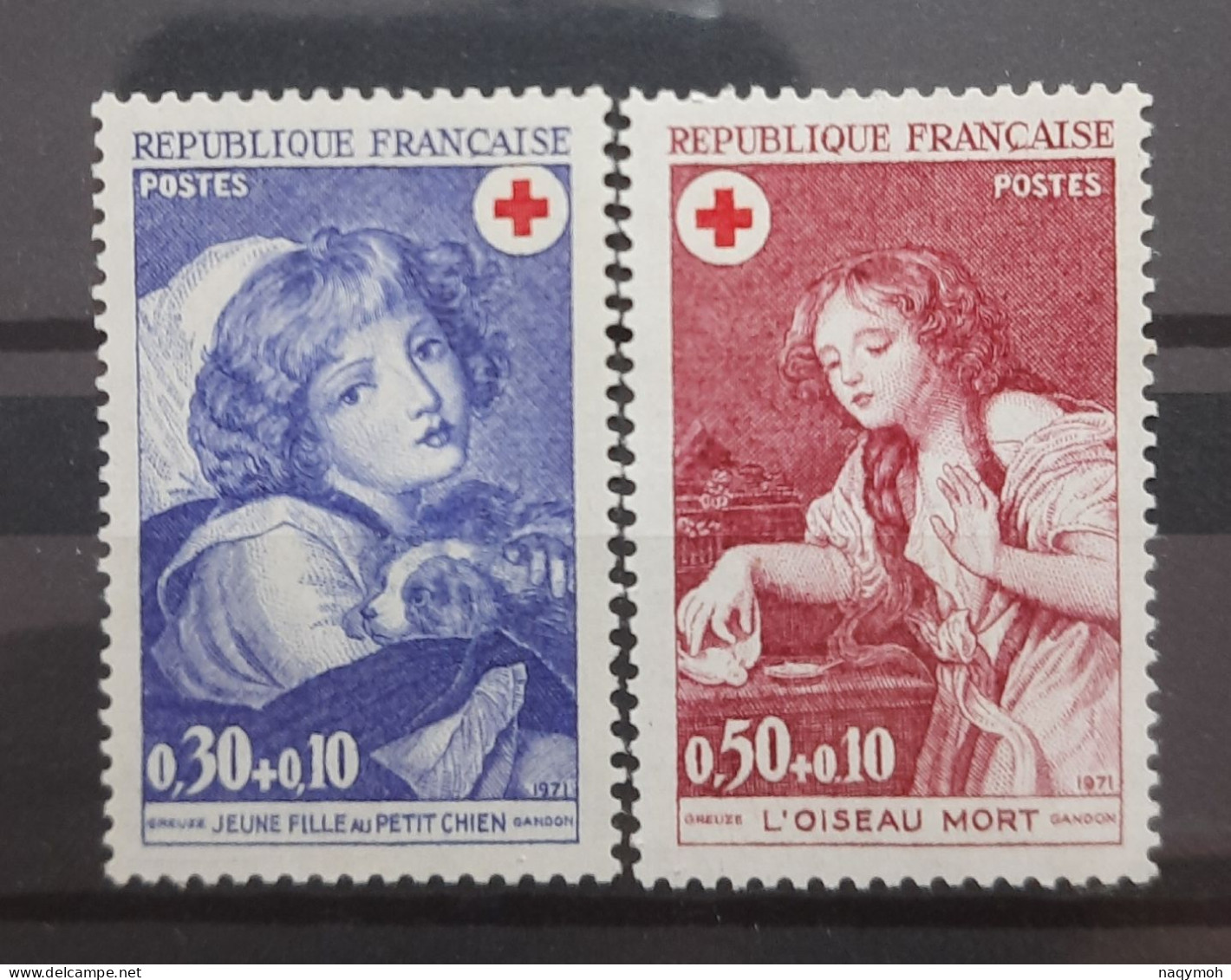 France Yvert 1700-1701** Année 1971 MNH. Paire Croix Rouge. - Unused Stamps