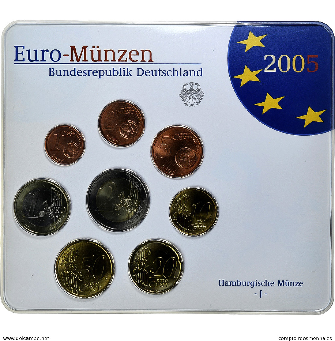 République Fédérale Allemande, Set 1 Ct. - 2 Euro, FDC, Coin Card, 2005 - Duitsland