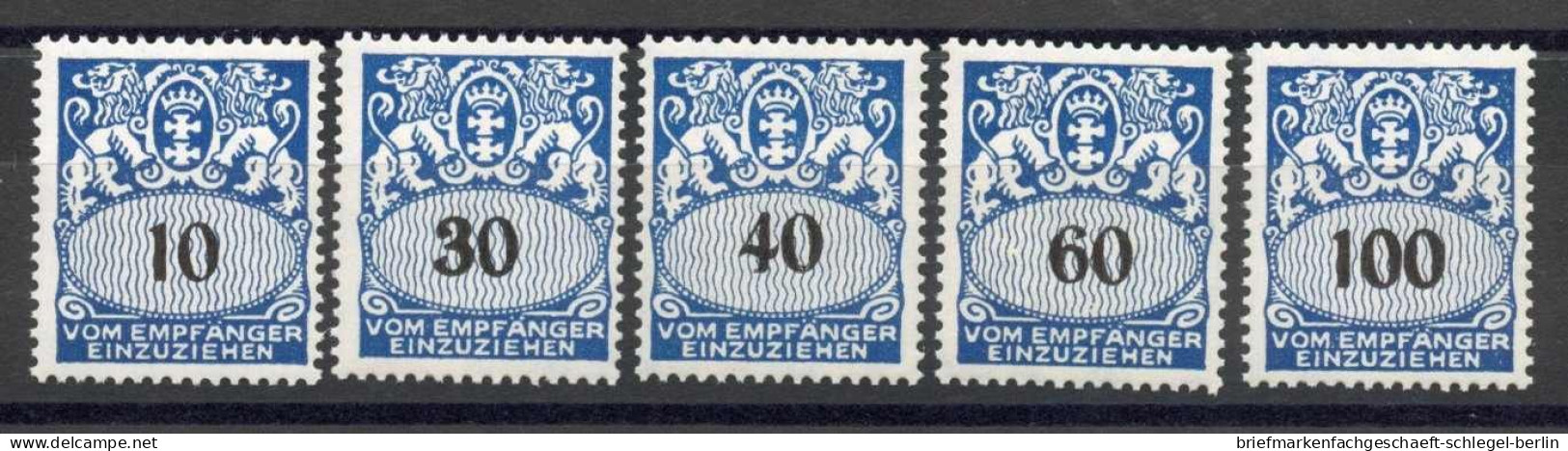 Danzig, 1938, 43-47, Postfrisch - Impuestos