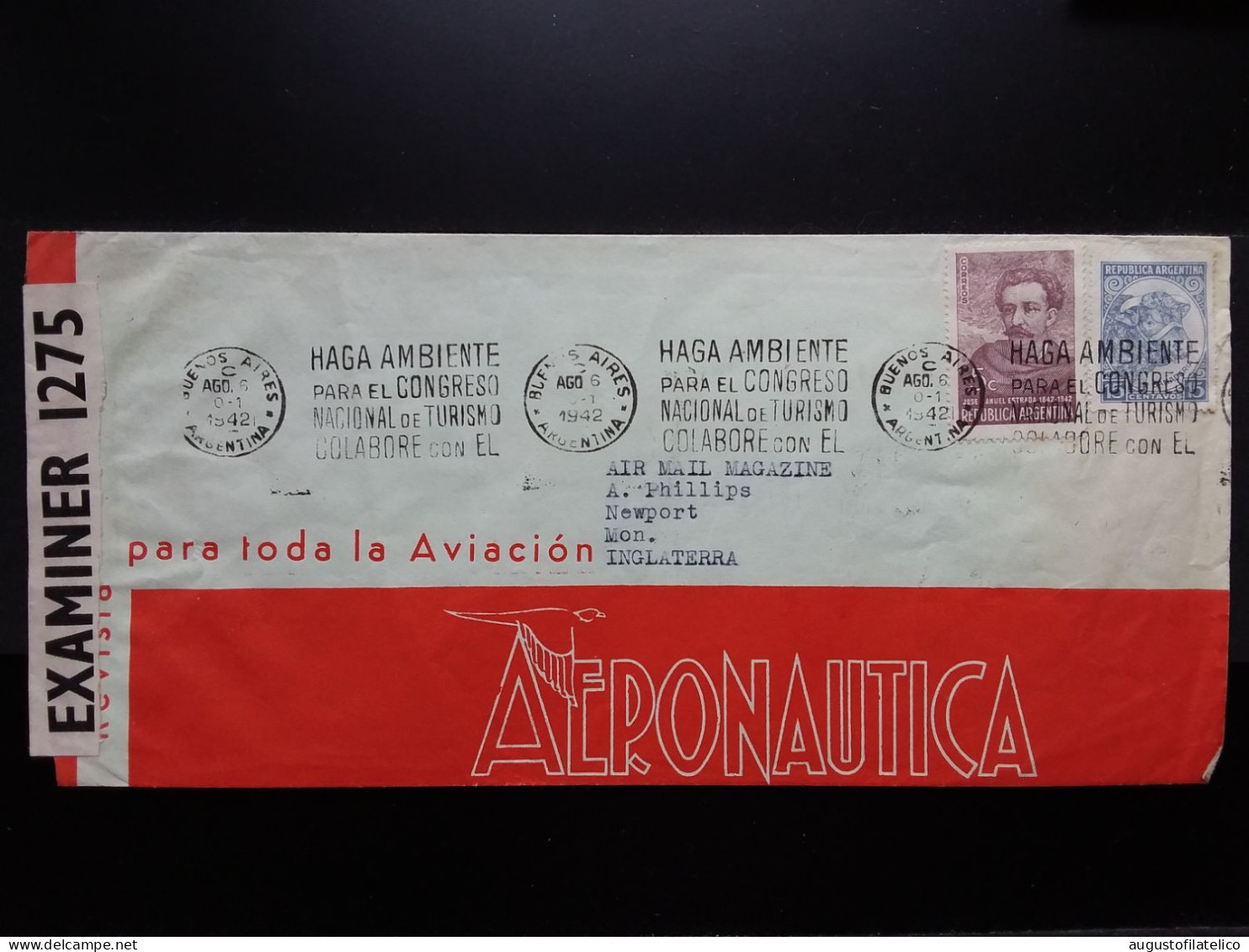 ARGENTINA 1942 - Posta Aerea - Lettera Inviata In Gran Bretagna - Verificata Dalla Censura Inglese + Spese Postali - Luftpost